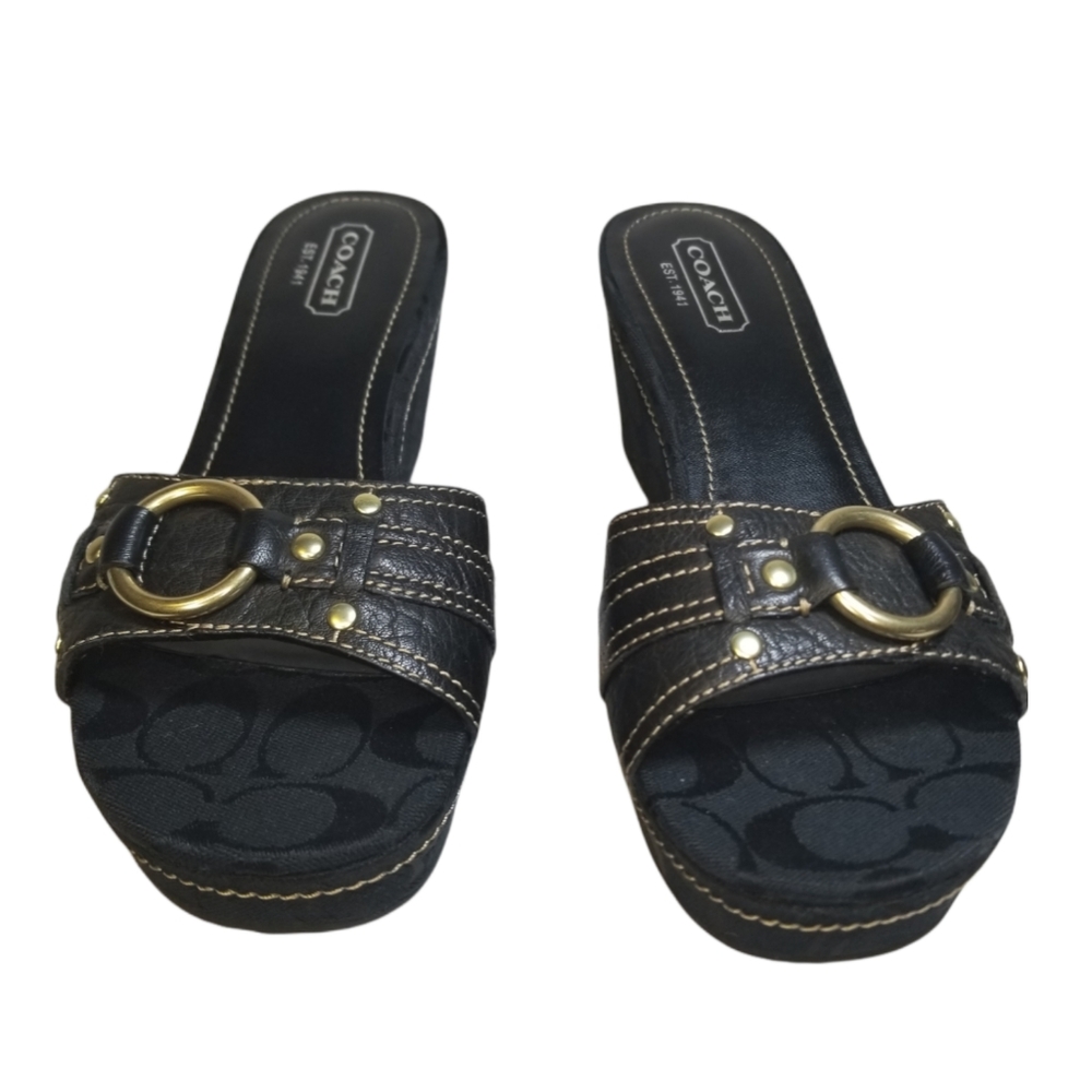 Coach Slip On Wedge Shoe 9.5 Black